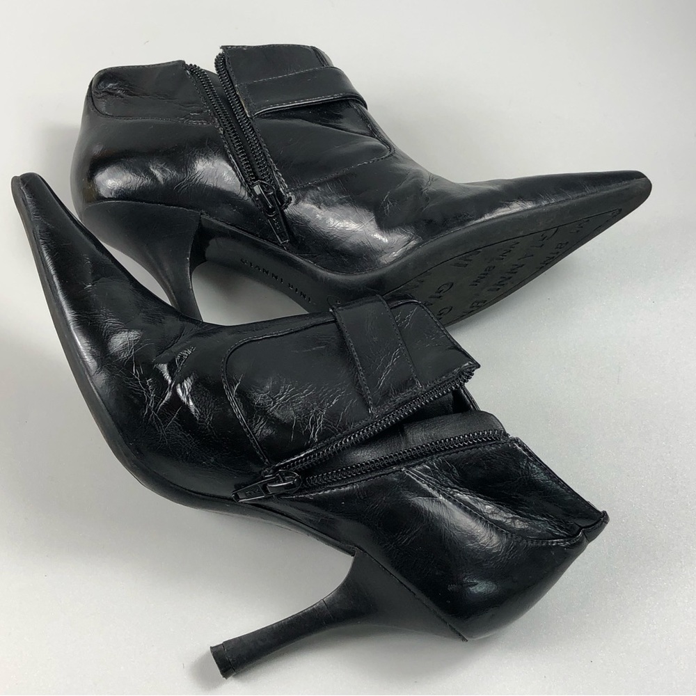 Gianni Bini Black Pointed Toe Ankle Booties Size 6M - Picture 10 of 13